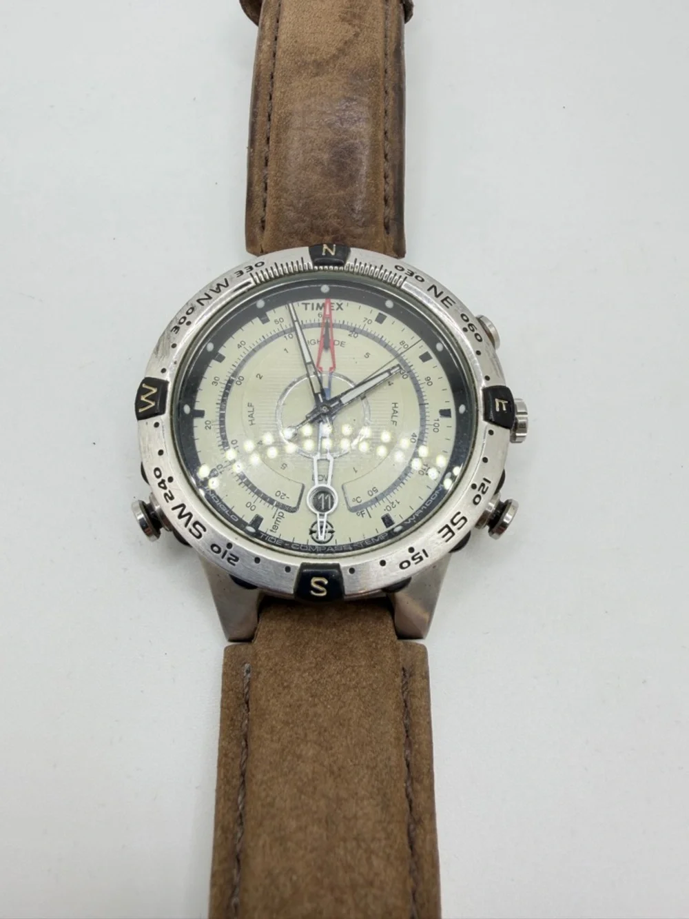 Pre-Owned MEN'S TIMEX,‎ T2N721, Quartz Compass Tide Temp 45mm Watch!